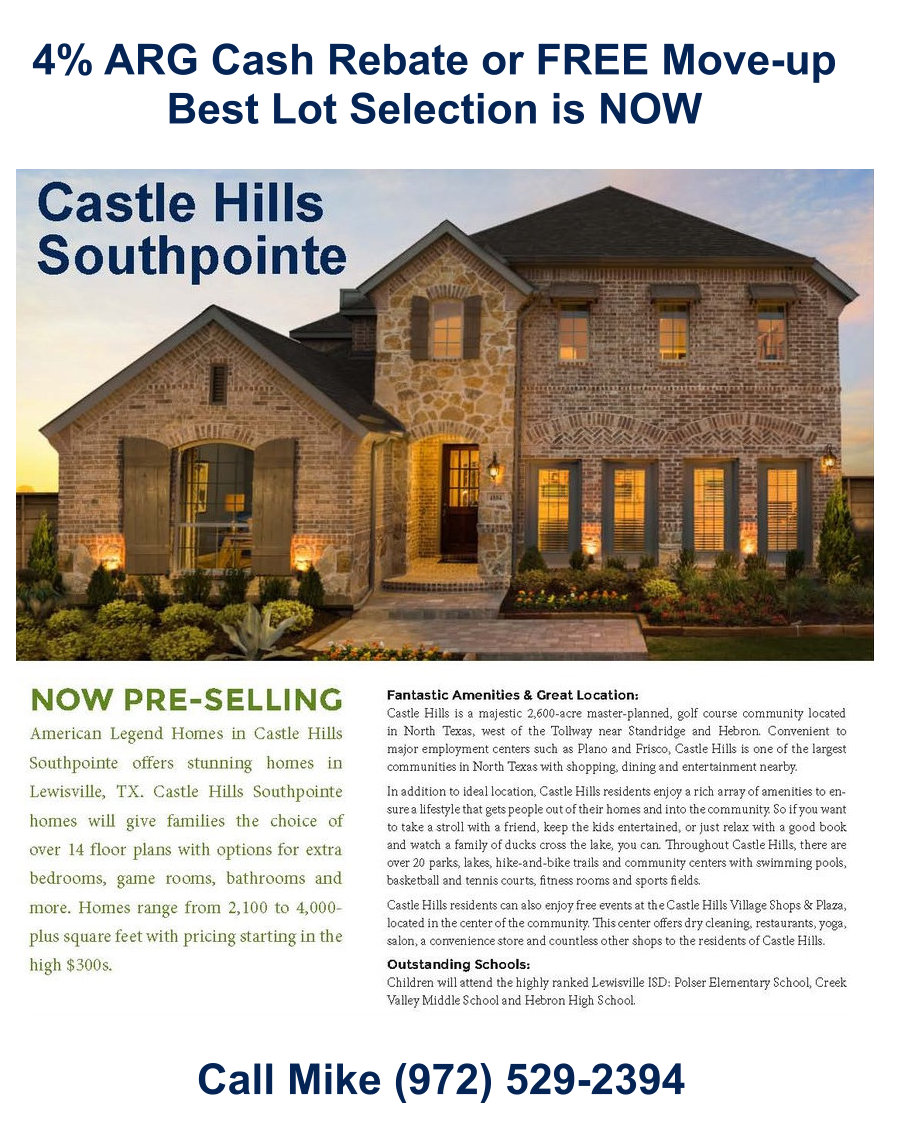 American Legend Announces they are Pre-selling Southpointe at Castle Hills